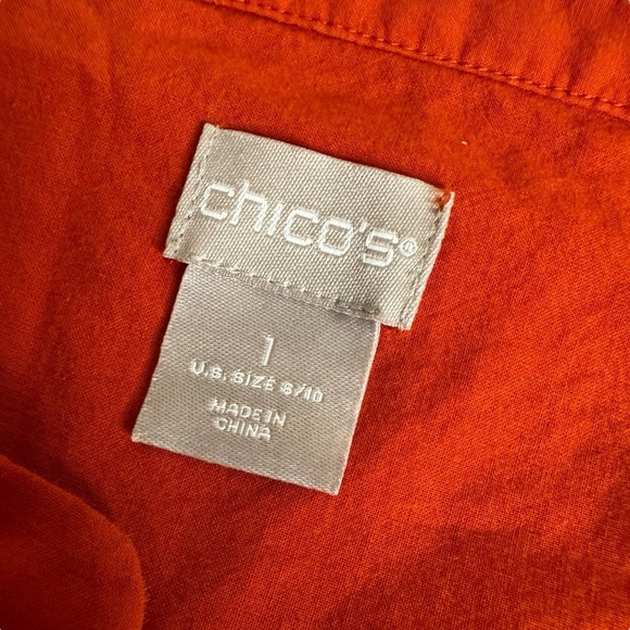 Chicos cutout crochet lace button down bell sleeve blouse top womens 1 US 8/10 M - Picture 6 of 13